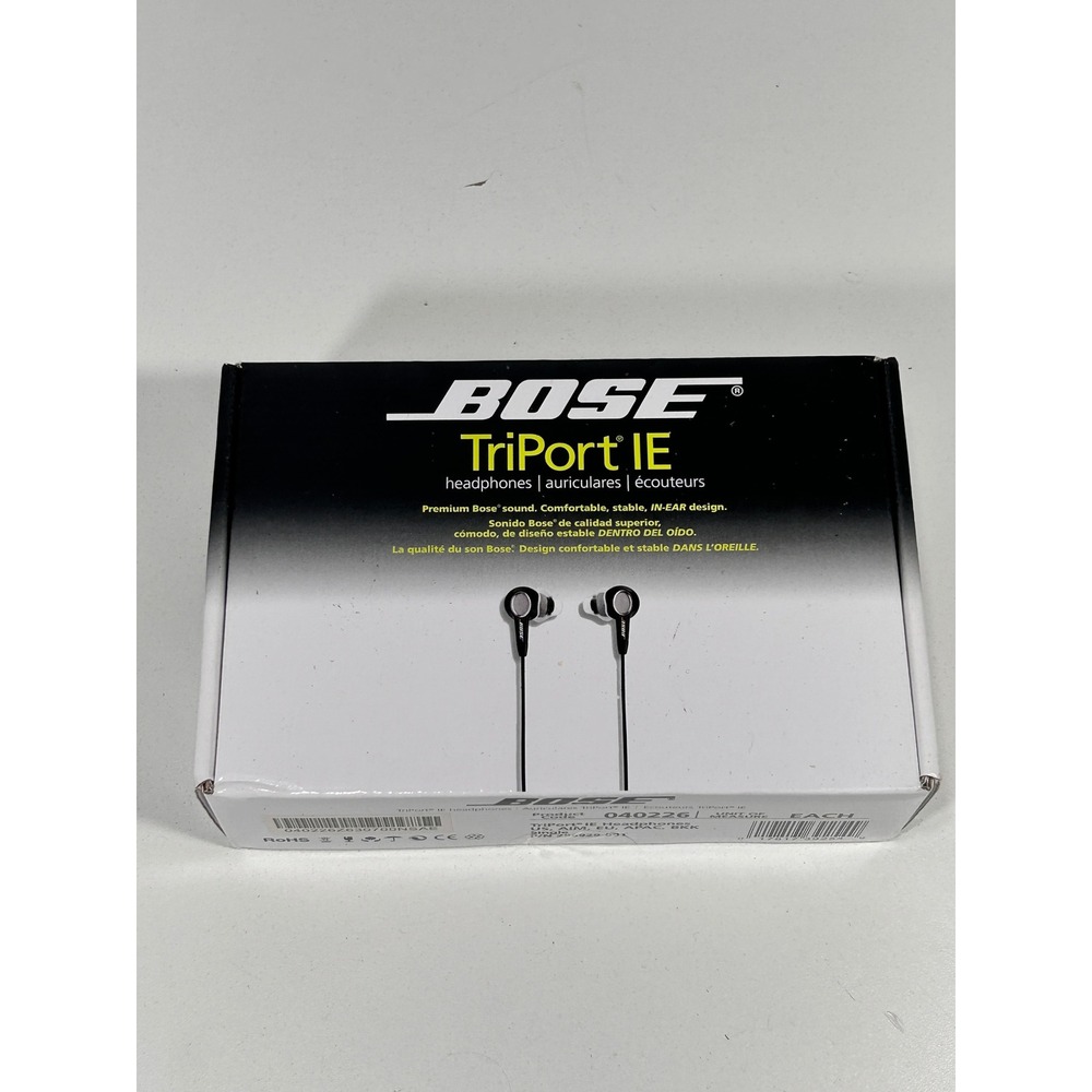 Bose TriPort IE In-Ear Headphones Black Silver Wired Earbuds 040226 New